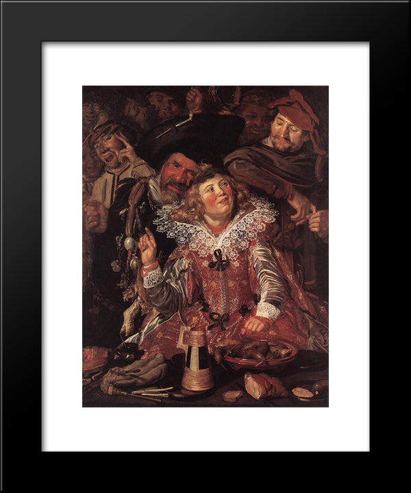 Shrovetide Revellers 20x24 Black Modern Wood Framed Art Print Poster by Hals, Frans