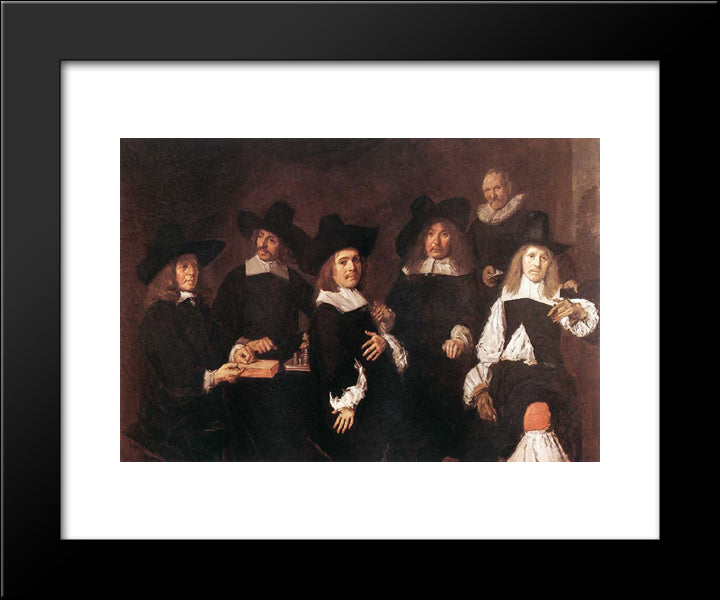 Regents Of The Old Men'S Alms House 20x24 Black Modern Wood Framed Art Print Poster by Hals, Frans