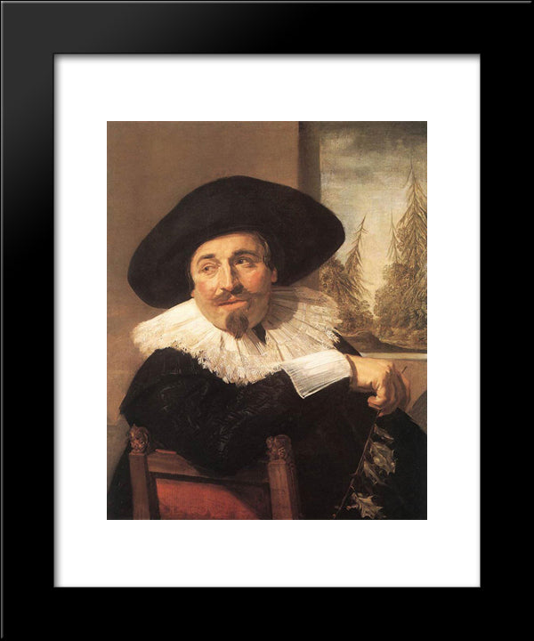 Isaac Abrahamsz Massa 20x24 Black Modern Wood Framed Art Print Poster by Hals, Frans