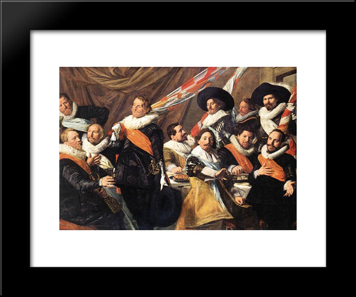 Banquet Of The Officers Of The St George Civic Guard Company 20x24 Black Modern Wood Framed Art Print Poster by Hals, Frans