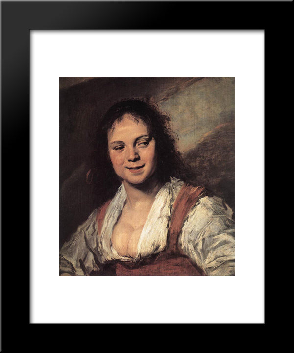 Gypsy Girl 20x24 Black Modern Wood Framed Art Print Poster by Hals, Frans