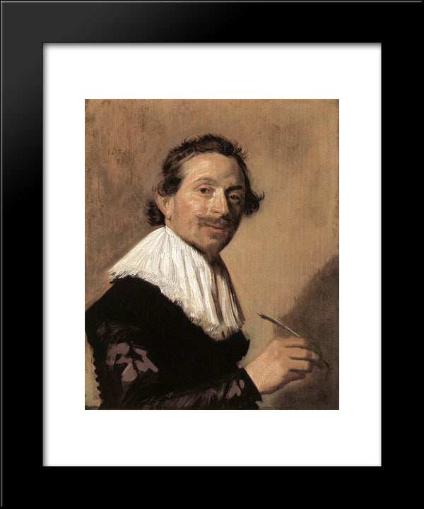 Jean De La Chambre 20x24 Black Modern Wood Framed Art Print Poster by Hals, Frans