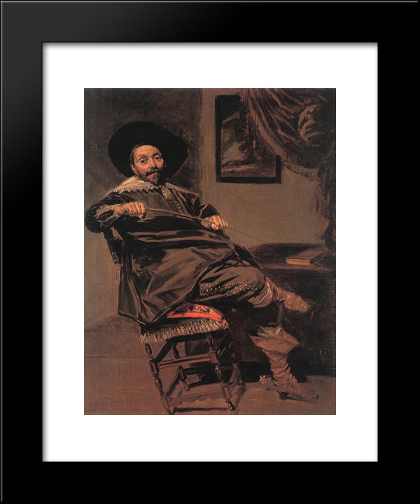 Willem Van Heythuysen 20x24 Black Modern Wood Framed Art Print Poster by Hals, Frans