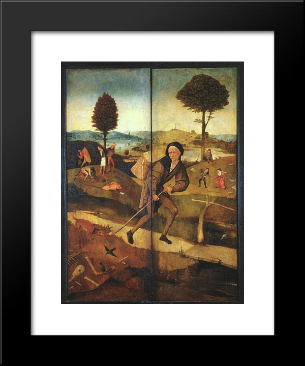 The Path Of Life, Outer Wings Of A Triptych 20x24 Black Modern Wood Framed Art Print Poster by Bosch, Hieronymus