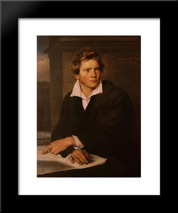 Portrait Of A Young Architect 20x24 Black Modern Wood Framed Art Print Poster by Winterhalter, Franz Xaver
