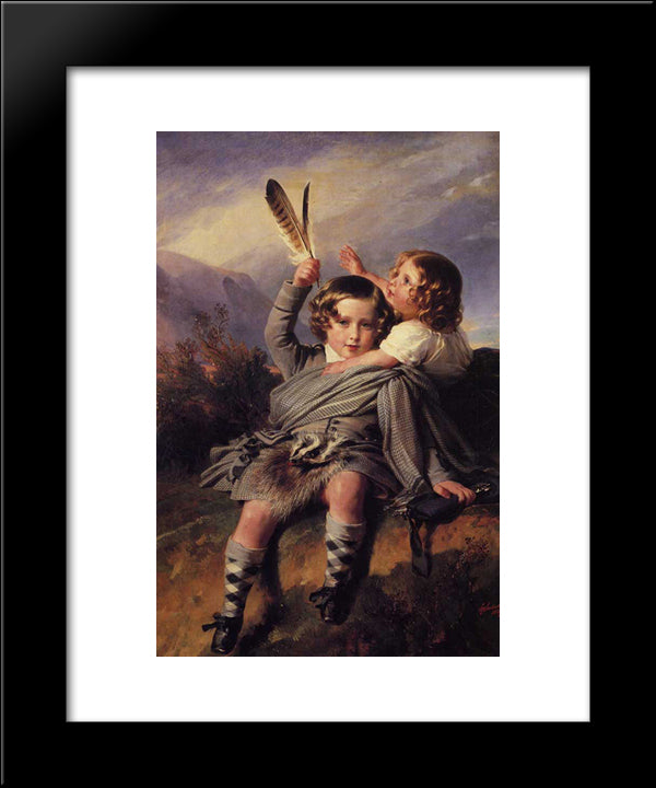 Prince Alfred And Princess Helena 20x24 Black Modern Wood Framed Art Print Poster by Winterhalter, Franz Xaver