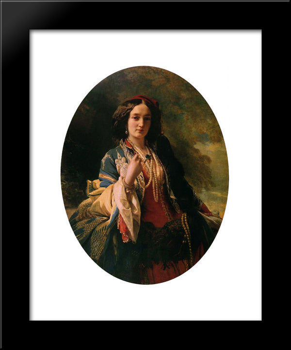 Katarzyna Branicka, Countess Potocka 20x24 Black Modern Wood Framed Art Print Poster by Winterhalter, Franz Xaver