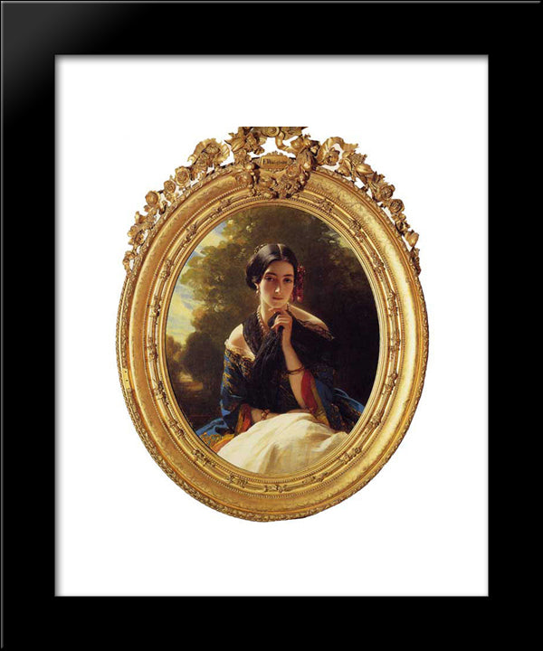 Princess Leonilla Of Sayn Wittgenstein'Sayn 20x24 Black Modern Wood Framed Art Print Poster by Winterhalter, Franz Xaver