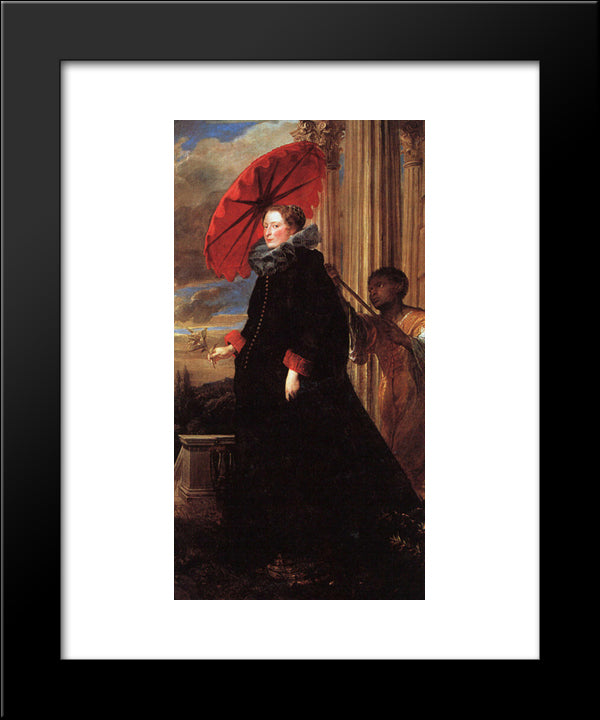 Marchesa Elena Grimaldi 20x24 Black Modern Wood Framed Art Print Poster by van Dyck, Anthony