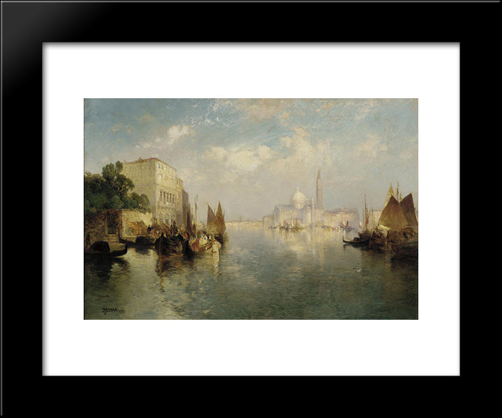 Venice 20x24 Black Modern Wood Framed Art Print Poster by Moran, Thomas