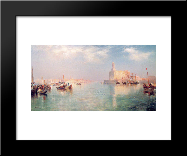 Vera Cruz Harbor, Mexico 20x24 Black Modern Wood Framed Art Print Poster by Moran, Thomas