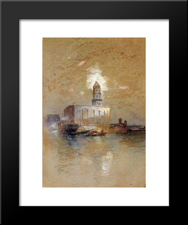 Castle Of San Juan D'Ulloa, Vera Cruz, Mexico 20x24 Black Modern Wood Framed Art Print Poster by Moran, Thomas