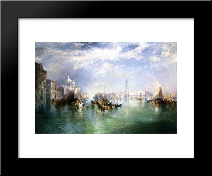Entrance To The Grand Canal, Venice 20x24 Black Modern Wood Framed Art Print Poster by Moran, Thomas