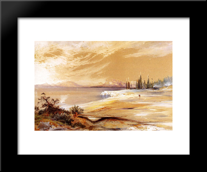 Hot Springs On The Shore Of Yellowstone Lake 20x24 Black Modern Wood Framed Art Print Poster by Moran, Thomas