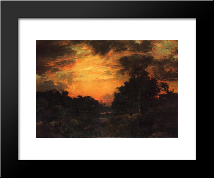 Sunset On Long Island 20x24 Black Modern Wood Framed Art Print Poster by Moran, Thomas