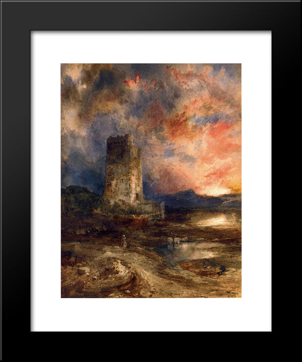 Sunset On The Moor 20x24 Black Modern Wood Framed Art Print Poster by Moran, Thomas