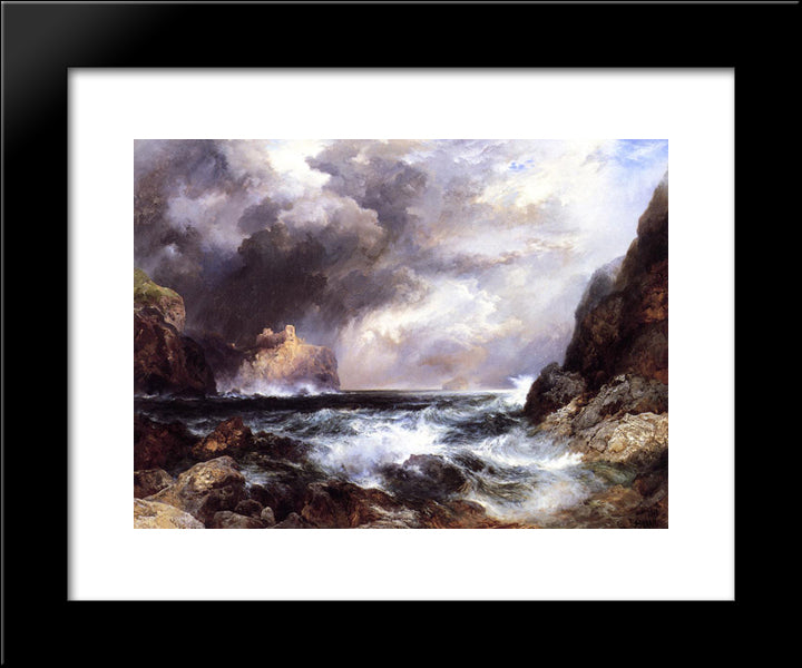 Tantallon Castle, North Berwick, Scotland 20x24 Black Modern Wood Framed Art Print Poster by Moran, Thomas