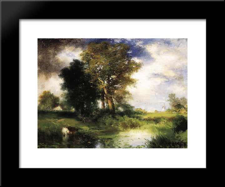 The Passing Storm 20x24 Black Modern Wood Framed Art Print Poster by Moran, Thomas
