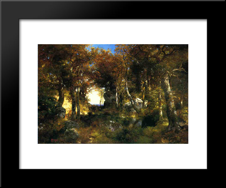 The Woodland Pool 20x24 Black Modern Wood Framed Art Print Poster by Moran, Thomas