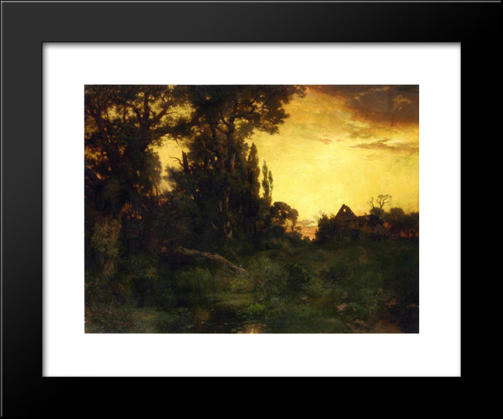 Twilight 20x24 Black Modern Wood Framed Art Print Poster by Moran, Thomas