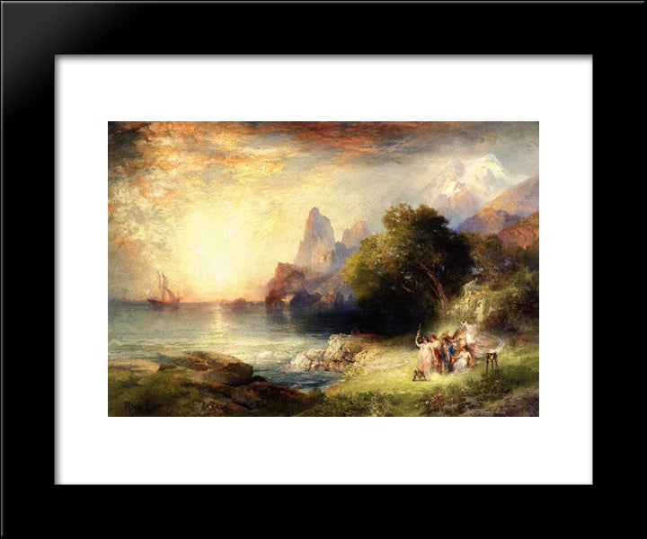 Ulysses And The Sirens 20x24 Black Modern Wood Framed Art Print Poster by Moran, Thomas