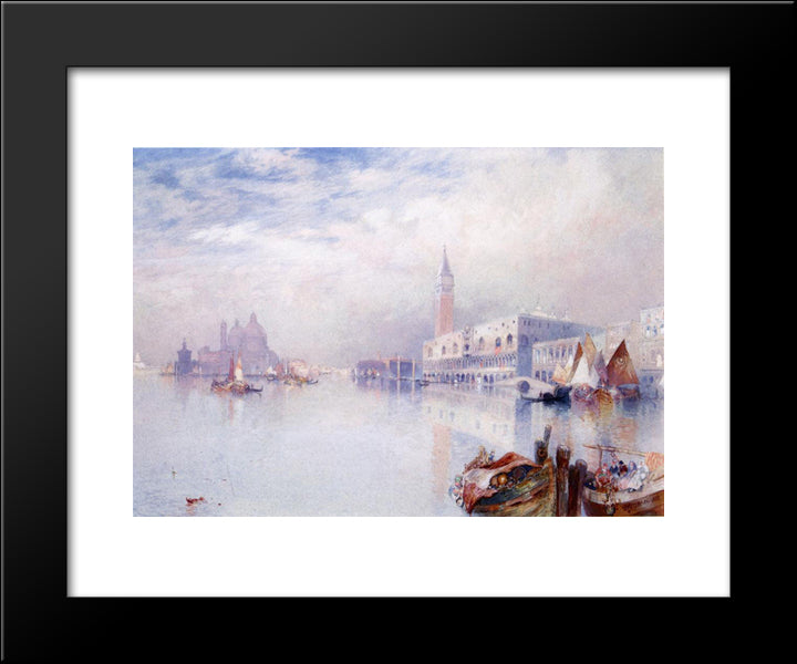 Venetian Scene 20x24 Black Modern Wood Framed Art Print Poster by Moran, Thomas