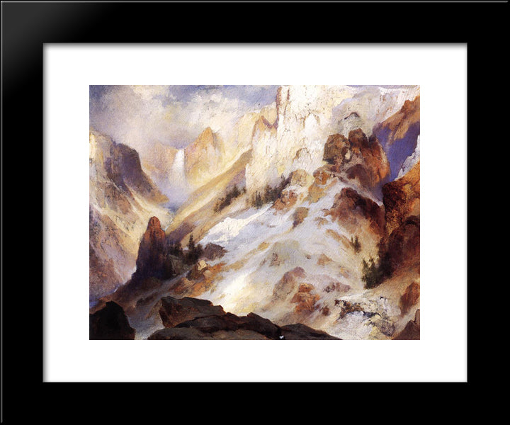 Yellowstone Canyon 20x24 Black Modern Wood Framed Art Print Poster by Moran, Thomas