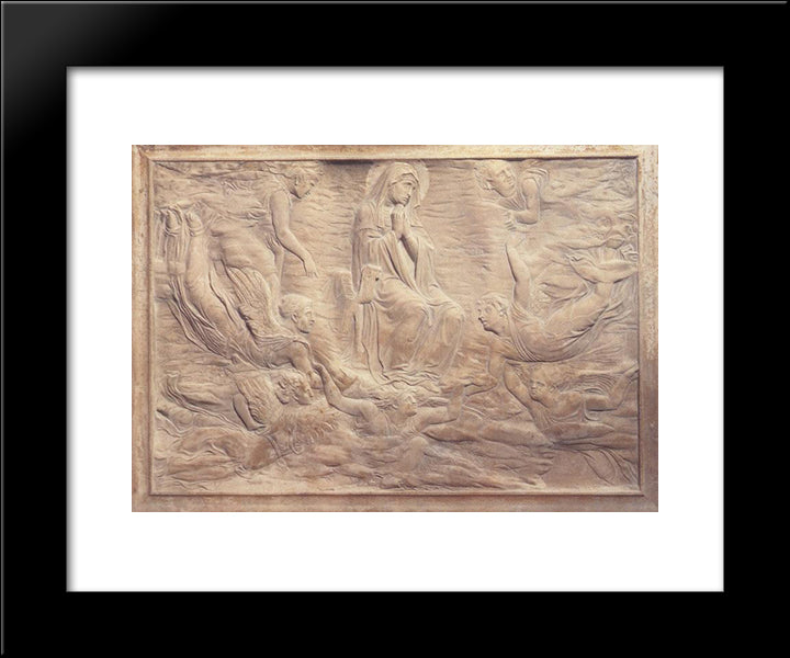 Assumption Of The Virgin (Detail Of The Brancacci Tomb 20x24 Black Modern Wood Framed Art Print Poster by Donatello