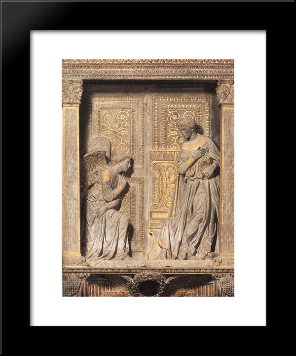 Annunciation 20x24 Black Modern Wood Framed Art Print Poster by Donatello