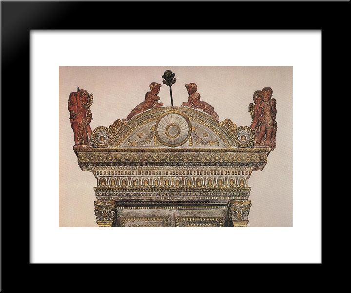Annunciation ' Detail 20x24 Black Modern Wood Framed Art Print Poster by Donatello