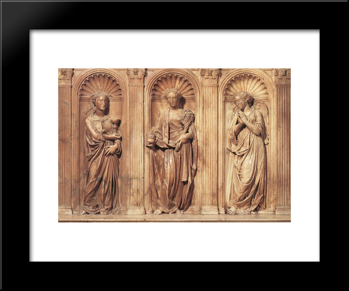 Funeral Monument To John Xxiii (Detail) 20x24 Black Modern Wood Framed Art Print Poster by Donatello