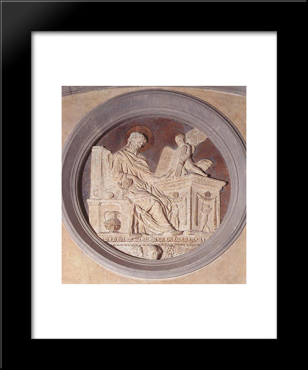 Evangelist Matthew 20x24 Black Modern Wood Framed Art Print Poster by Donatello