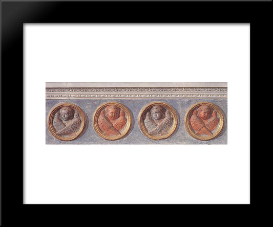 Putti Of The Trabeation 20x24 Black Modern Wood Framed Art Print Poster by Donatello