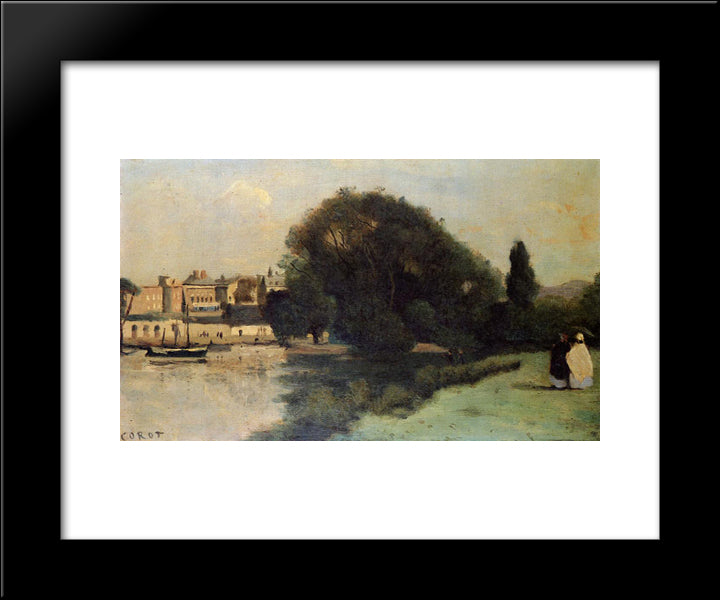 Richmond, Near London 20x24 Black Modern Wood Framed Art Print Poster by Corot, Jean Baptiste Camille