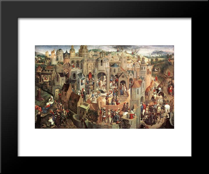 Scenes From The Passion Of Christ 20x24 Black Modern Wood Framed Art Print Poster by Memling, Hans
