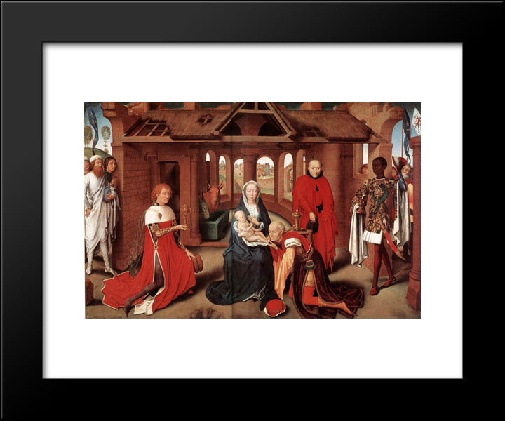 Adoration Of The Magi 20x24 Black Modern Wood Framed Art Print Poster by Memling, Hans