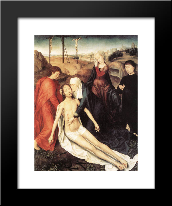 Lamentation 20x24 Black Modern Wood Framed Art Print Poster by Memling, Hans