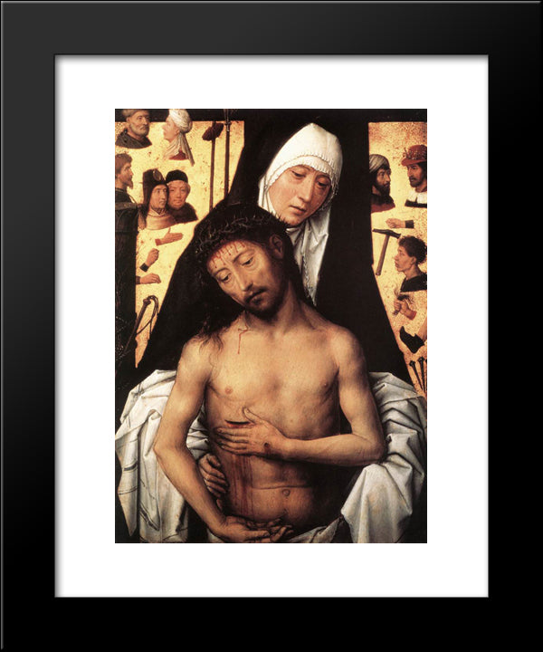 The Virgin Showing The Man Of Sorrows 20x24 Black Modern Wood Framed Art Print Poster by Memling, Hans