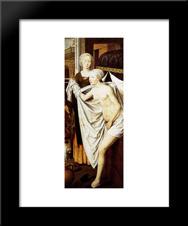 Bathsheba 20x24 Black Modern Wood Framed Art Print Poster by Memling, Hans