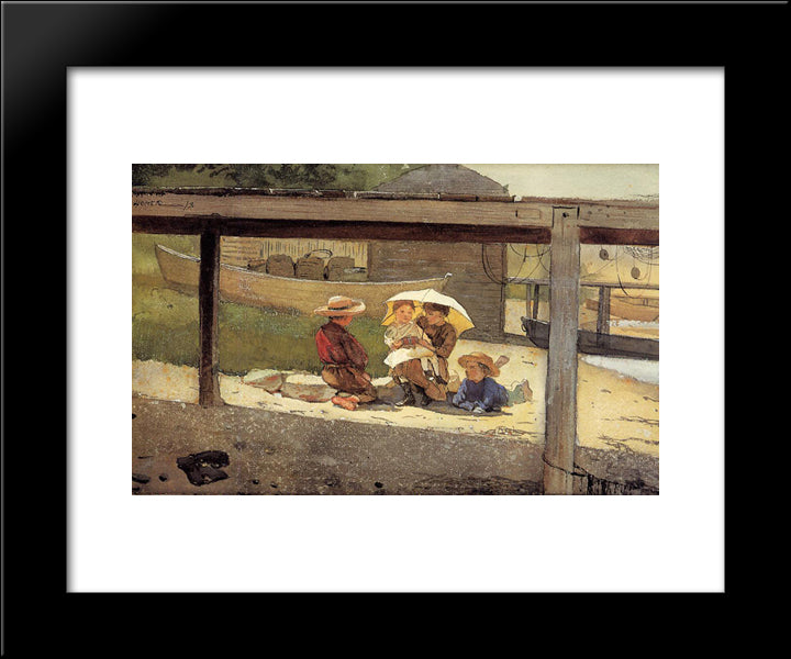 In Charge Of Baby 20x24 Black Modern Wood Framed Art Print Poster by Homer, Winslow