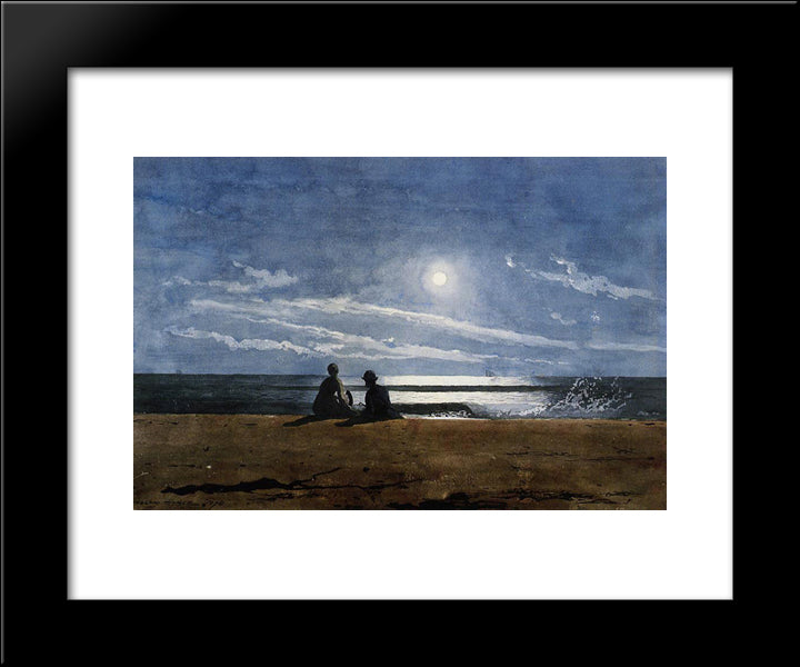 Moonlight 20x24 Black Modern Wood Framed Art Print Poster by Homer, Winslow