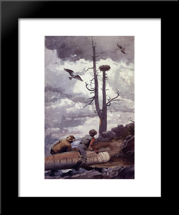 Osprey'S Nest 20x24 Black Modern Wood Framed Art Print Poster by Homer, Winslow