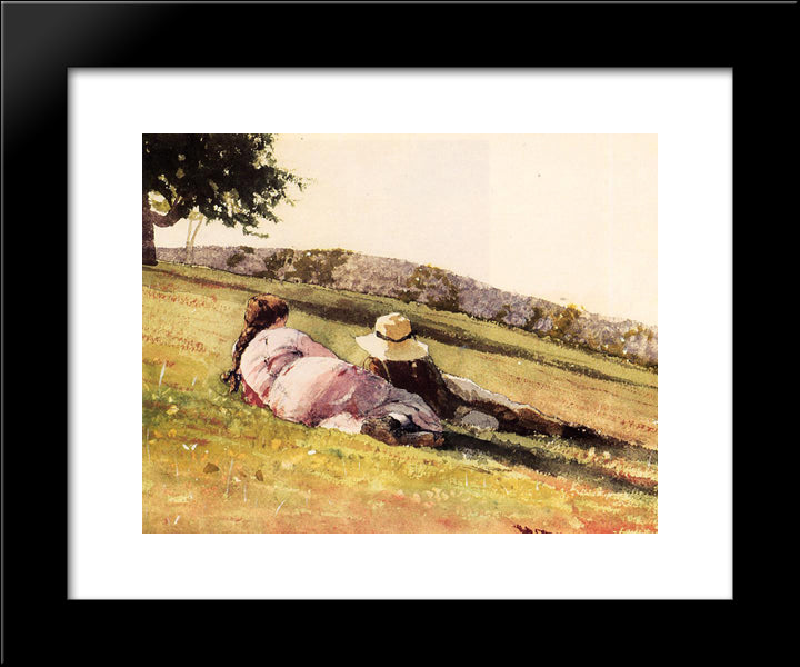 On The Hill 20x24 Black Modern Wood Framed Art Print Poster by Homer, Winslow