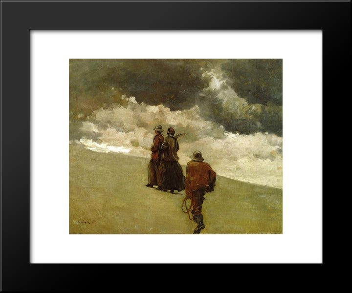 To The Rescue 20x24 Black Modern Wood Framed Art Print Poster by Homer, Winslow