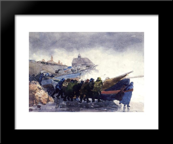 Watching The Tempest 20x24 Black Modern Wood Framed Art Print Poster by Homer, Winslow
