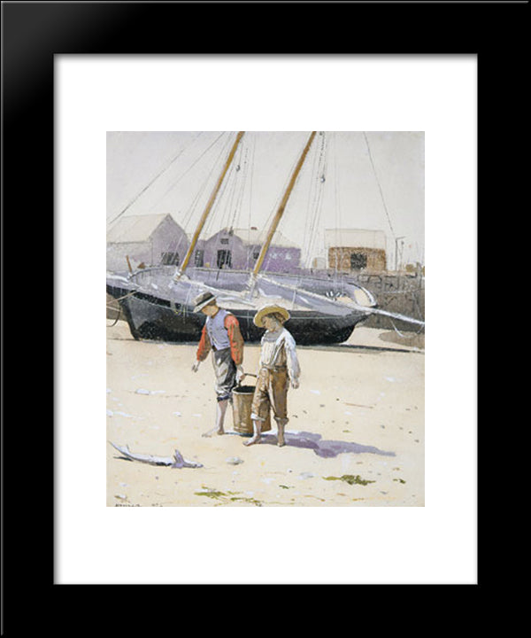 A Basket Of Clams 20x24 Black Modern Wood Framed Art Print Poster by Homer, Winslow