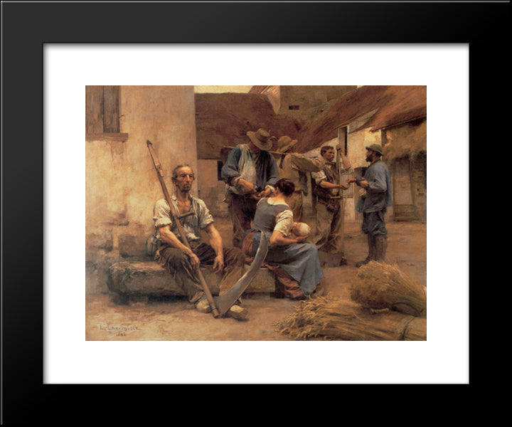 La Paye Des Moissonneurs 20x24 Black Modern Wood Framed Art Print Poster by L'Hermitte, Leon Augustin