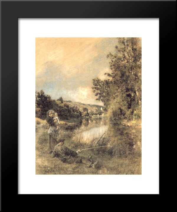 La Marne 20x24 Black Modern Wood Framed Art Print Poster by L'Hermitte, Leon Augustin