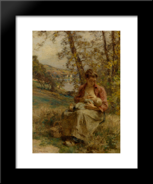 The Young Lovers 20x24 Black Modern Wood Framed Art Print Poster by L'Hermitte, Leon Augustin