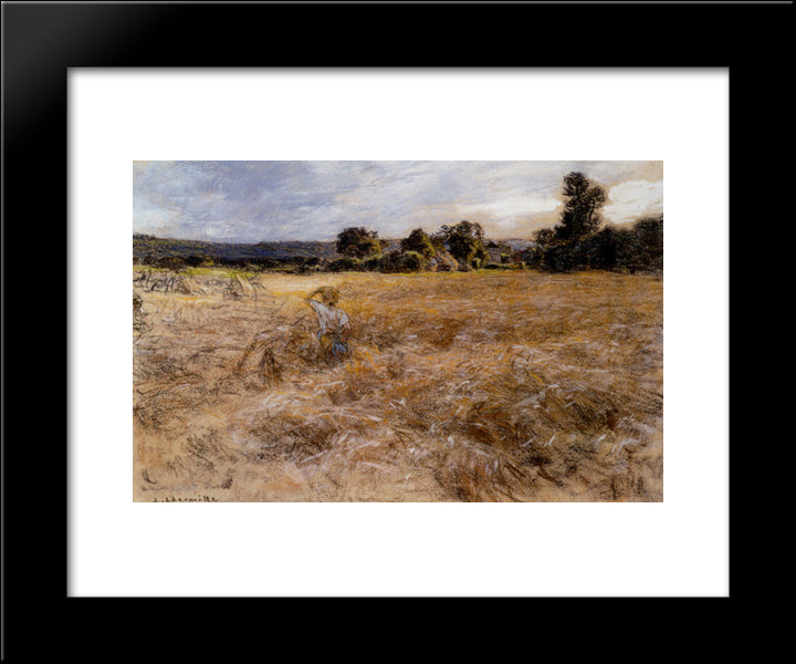 The Harvest 20x24 Black Modern Wood Framed Art Print Poster by L'Hermitte, Leon Augustin